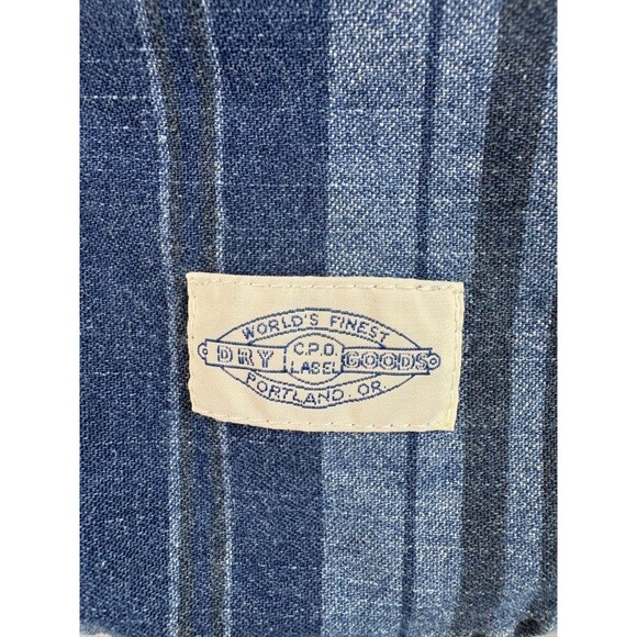 Vintage CPO Shirt Mens Medium Blue Denim Striped Navy Anchor Buttons Military - Picture 4 of 16